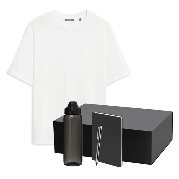 Набор с одеждой Portobello Rust Neo: футболка, бутылка для воды, ежедневник недатированный, шариковая ручка, XS/S, черный / белый - фото № 1 Набор с одеждой Portobello Rust Neo: футболка, бутылка для воды, ежедневник недатированный, шариковая ручка, XS/S, черный / белый - фото № 1