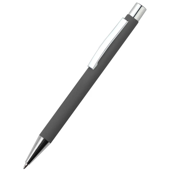 Ручка шариковая металлическая Rebecca, soft touch, темно-серая - фото № 1 Ручка шариковая металлическая Rebecca, soft touch, темно-серая - фото № 1
