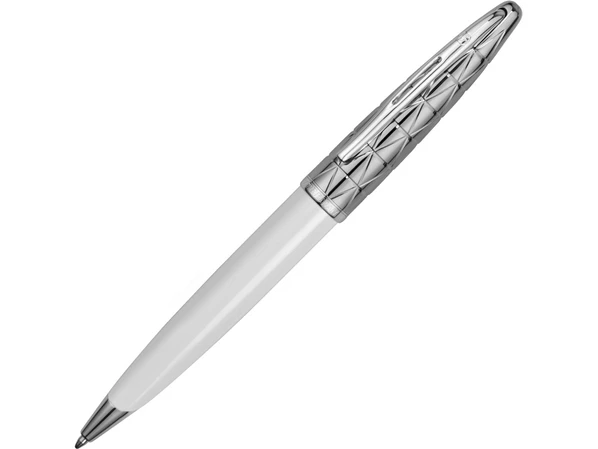 Ручка шариковая металлическая Waterman Carene Contemporary White ST, серебристая / белая - фото № 1 Ручка шариковая металлическая Waterman Carene Contemporary White ST, серебристая / белая - фото № 1