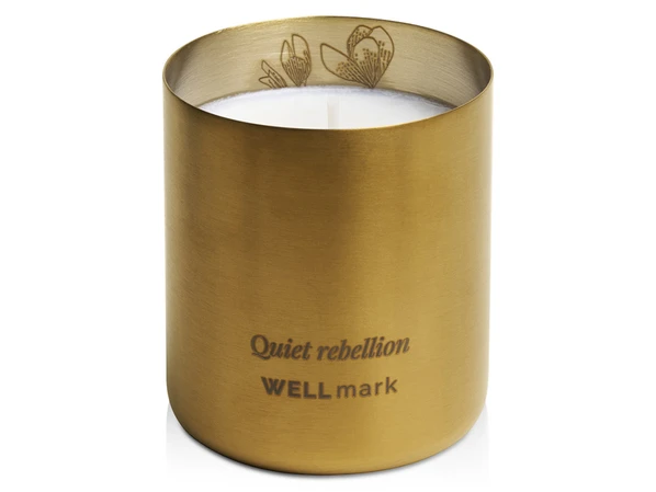 Свеча ароматическая Wellmark Quiet Rebellion, золотая - фото № 1 Свеча ароматическая Wellmark Quiet Rebellion, золотая - фото № 1