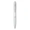 Ручка стилус шариковая пластиковая, серебристая / белая фото