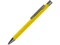 Ручка шариковая металлическая с зеркальной гравировкой Uma Straight Gum, Soft-touch, желтая фото