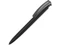 Ручка шариковая пластиковая трехгранная Uma Trinity K Transparent Gum, soft touch, черная фото
