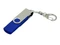 USB-флешка на 16 Гб с поворотным механизмом и дополнительным разъемом Micro USB, синий/серый фото
