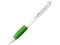 Ручка шариковая пластиковая Nash, белая / зеленое яблоко фото