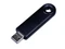 Флешка USB 2.0 на 32 Гб Промо, полуовальная форма, выдвижной механизм, черная фото