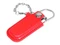 Флешка металлическая на 64 Гб в кожаном чехле на цепочке, красный фото