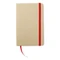 Блокнот нелинованный на резинке А5, 96 стр., бежевый/ красный фото