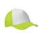 Бейсболка из полиэстера, 5 клиньев, салатовая / белая фото