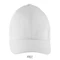 Бейсболка Solar, 6 клиньев, белая фото