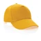 Бейсболка из переработанного хлопка XD Collection Impact 190, 5 клиньев, желтая фото