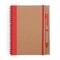 Блокнот с ручкой Alani, коричневый / красный фото