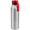Бутылка для воды металлическая Viking Silver, 650 мл, серебристая / красная фото