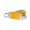 Флешка брелок металлическая с кожаными вставками 32 Гб Промоскин, желтая фото