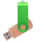 Флешка деревянная на 16 Гб Twist Wood Color USB 2.0, светло-бежевая / салатовая фото