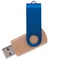 Флешка деревянная на 16 Гб Twist Wood Color USB 3.0, светло-бежевая / синяя фото