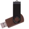 Флешка деревянная на 16 Гб Twist Wood Color USB 3.0, темно-коричневая / черная фото