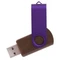 Флешка деревянная на 16 Гб Twist Wood Color USB 3.0, темно-коричневая / фиолетовая фото