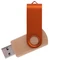 Флешка деревянная на 8 Гб Twist Wood Color USB 2.0, светло-бежевая / оранжевая фото