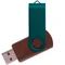 Флешка деревянная на 8 Гб Twist Wood Color USB 2.0, темно-коричневая / зеленая Флешка деревянная на 8 Гб Twist Wood Color USB 2.0, темно-коричневая / зеленая фото
