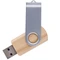 Флешка деревянная на 8 Гб Twist Wood USB 2.0, светло-бежевая / серебристая фото