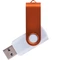 Флешка пластиковая на 16 Гб Twist White Color USB 2.0, белая / оранжевая фото