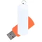 Флешка пластиковая на 32 Гб Elegance Color USB 2.0, оранжевая / белая фото