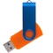 Флешка пластиковая на 64 Гб Twist Color Mix USB 2.0, оранжевая / синяя фото