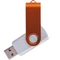 Флешка пластиковая на 8 Гб Twist Color Mix USB 2.0, серебристая / оранжевая фото