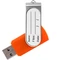 Флешка пластиковая с металлической скобой на 4 Гб Twist Sticker, soft touch, оранжевая фото