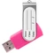 Флешка пластиковая с металлической скобой на 4 Гб Twist Sticker, soft touch, розовая фото
