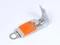 Флешка USB 2.0 кожаная 16 Гб в виде брелока, оранжевая фото
