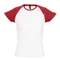 Футболка женская Sol's Milky 150, белая / темно-красная фото