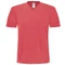 Футболка мужская с V образным вырезом B&C Mick Deluxe, красный меланж фото