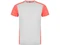 Футболка мужская спортивная Roly Zolder, белая / коралловая фото