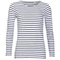 Футболка женская полосатая Sol's Marine Women, белая/ темно-синяя фото