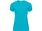 Оптом Футболка женская спортивная Roly Bahrain, бирюзовая для нанесения логотипа или надписи Футболка женская спортивная Roly Bahrain, бирюзовая фото