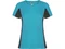 Футболка женская спортивная Roly Shanghai, бирюзовая / черная фото