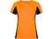 Футболка женская спортивная Roly Shanghai, оранжевая / черная фото
