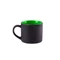Кружка фарфоровая с прорезиненным покрытием Mycup Yasna, черная / зеленая фото