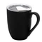 Кружка керамическая с крышкой Velvet Duo, 350 мл, soft touch, черная / белая фото