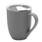 Кружка керамическая с крышкой Velvet Duo, 350 мл, soft touch, темно-серая / белая фото