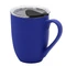 Кружка керамическая с крышкой Velvet Duo, 350 мл, soft touch, темно-синяя / черная фото