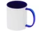 Кружка керамическая со стеклянной ручкой для сублимации Charm, белая / синяя фото