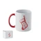 Кружка керамическая, 300 мл, белая / алая фото