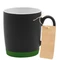 Кружка керамическая с биркой Make Me To Go, 320 мл, черная / зеленая фото