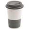 Кружка керамическая с силиконовой манжетой и крышкой Magic To Go, белая / серая фото