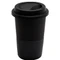 Кружка керамическая с силиконовой манжетой и крышкой Magic To Go, черная фото