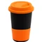 Кружка керамическая с силиконовой манжетой и крышкой Magic To Go, черная / оранжевая фото