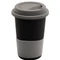 Кружка керамическая с силиконовой манжетой и крышкой Magic To Go, черная / серая фото